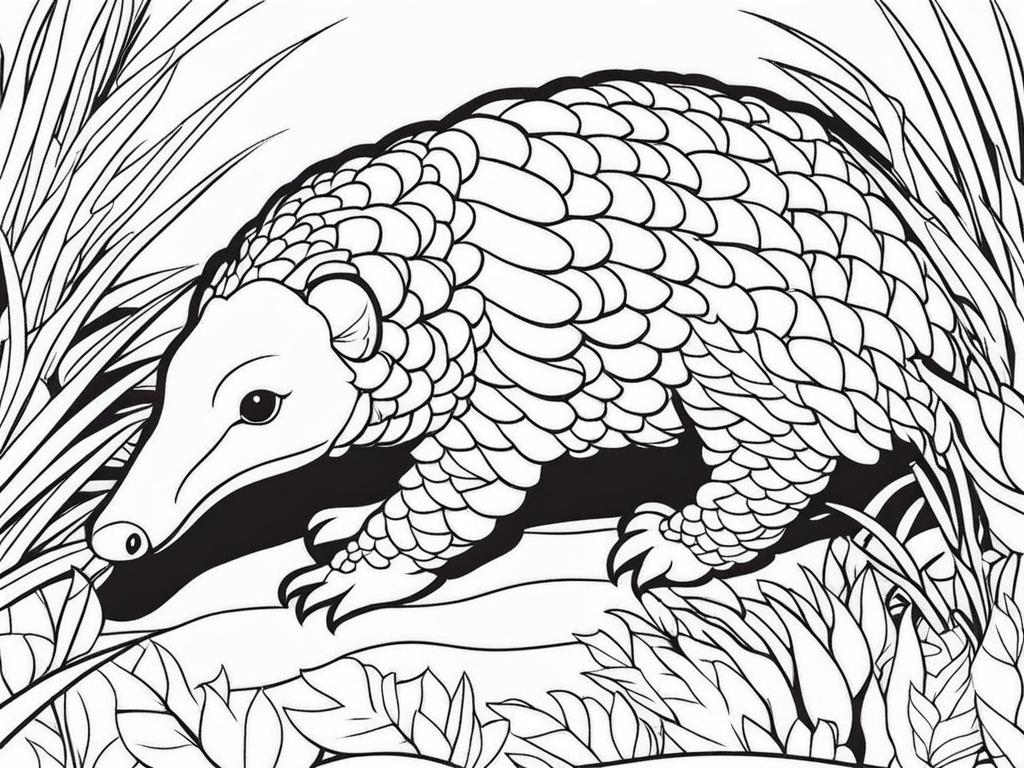 pangolins cute animals coloring page 