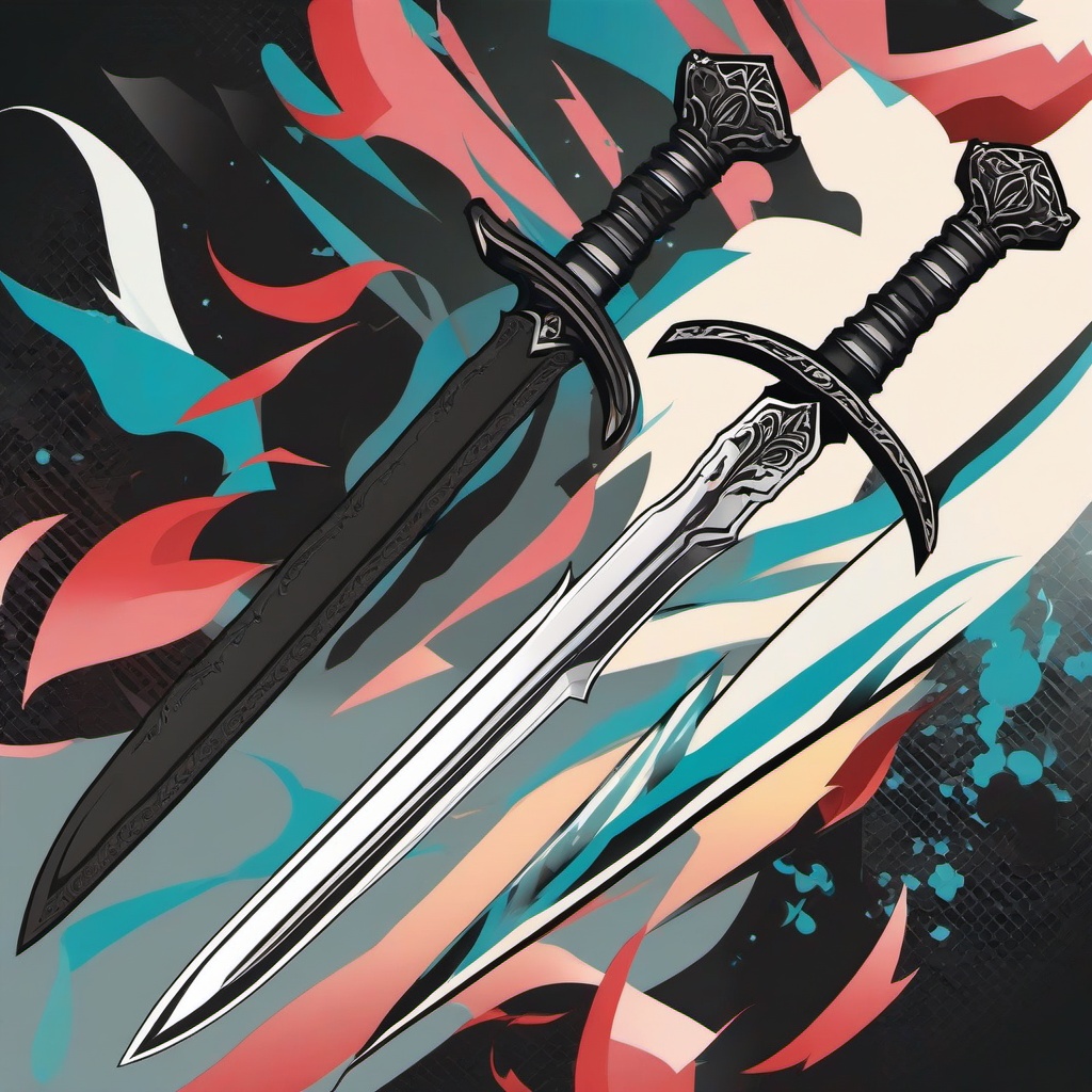 kirito swords tattoo  simple vector color tattoo