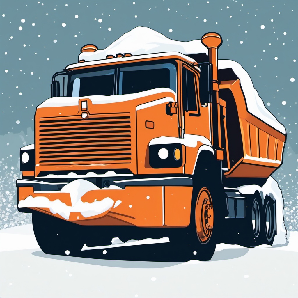 Snowplow sticker- Clearing roads, , sticker vector art, minimalist design