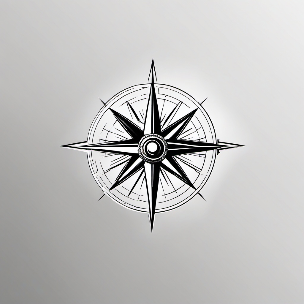 Mini Small Compass Tattoo - Small-sized compass tattoo design.  simple vector tattoo,minimalist,white background