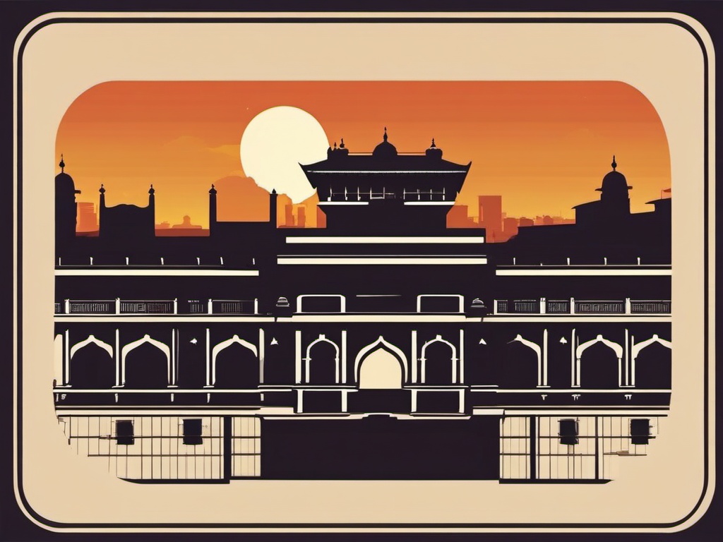 Pune Shaniwar Wada sticker- Historic fortification in Pune, Maharashtra, India, , sticker vector art, minimalist design