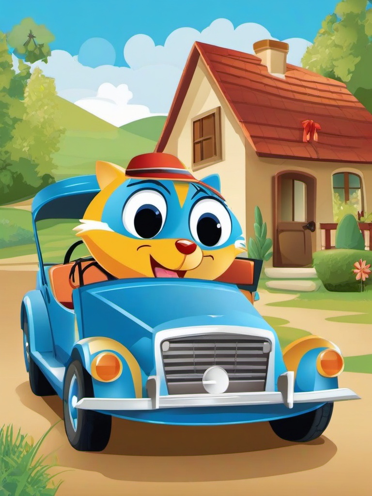 Bluey clipart - Bluey and Bingo in a car  vector clipart