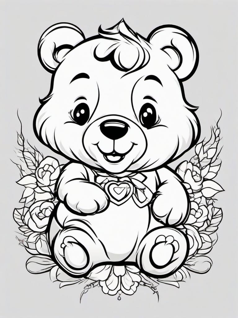 care bear tattoo outline  simple vector color tattoo