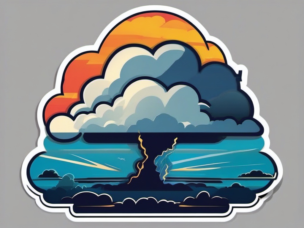 Thundercloud Sticker - Convey the drama and intensity of a thundercloud with this electrifying and stormy sticker, , sticker vector art, minimalist design