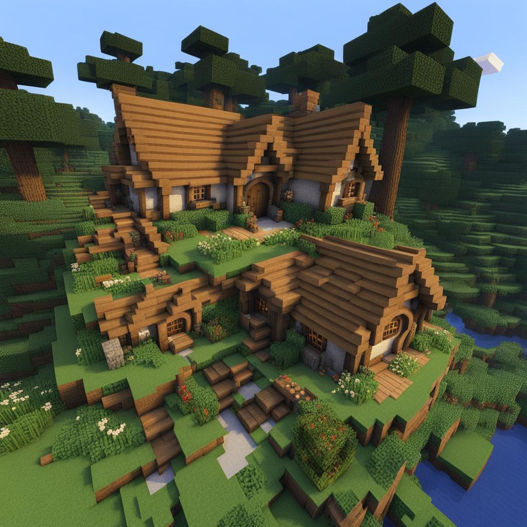 hobbiton-inspired village with cozy hobbit holes - minecraft house ideas minecraft block style