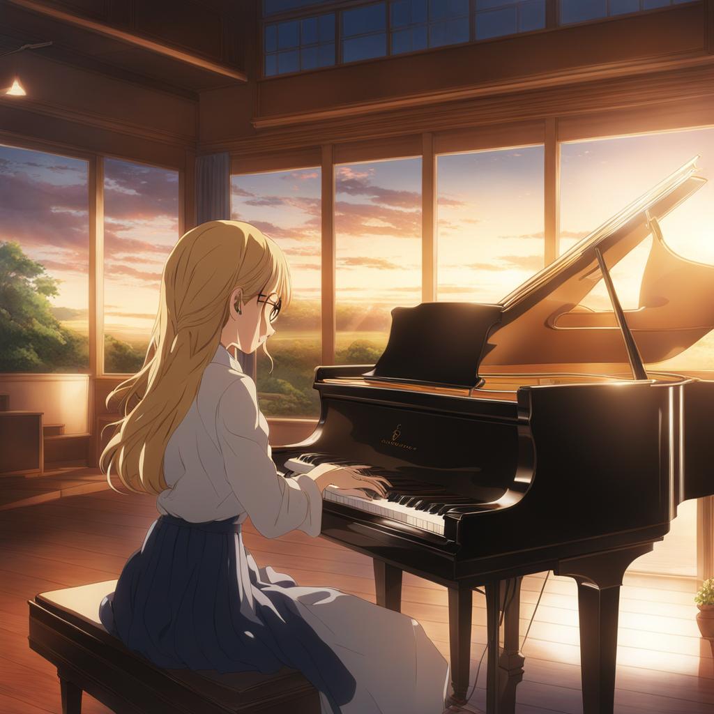 shigatsu wa kimi no uso - captivates an audience with a soulful piano performance. 