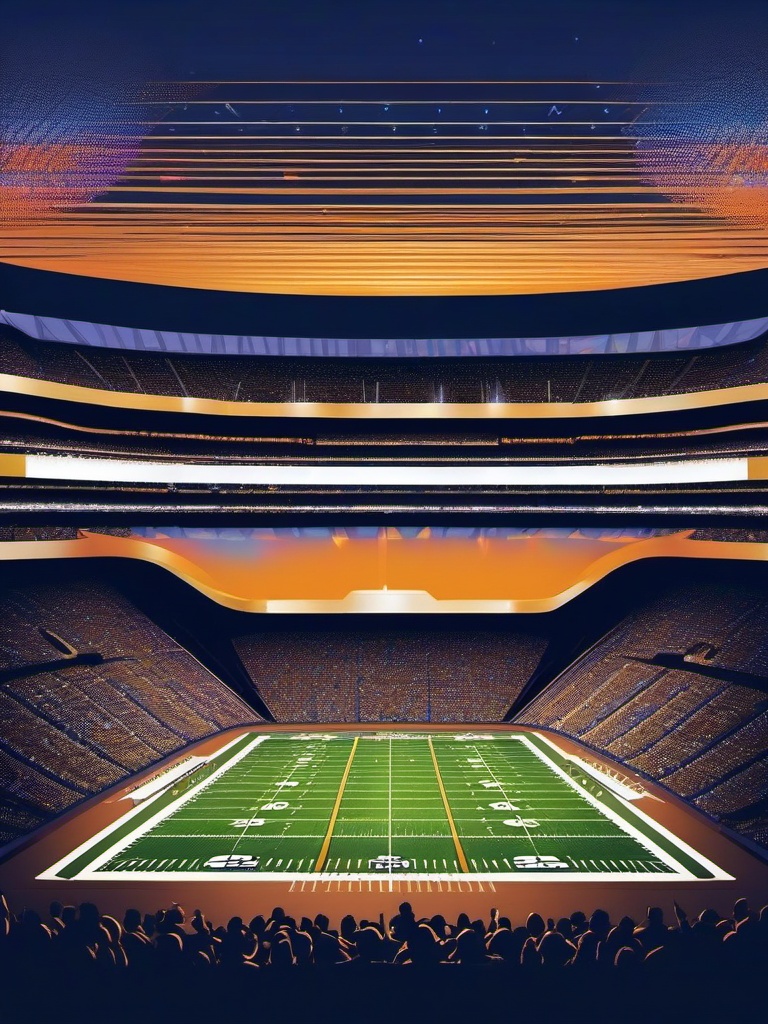 Football Wallpaper - Electric Atmosphere at Super Bowl Stadium  wallpaper style, intricate details, patterns, splash art, light colors