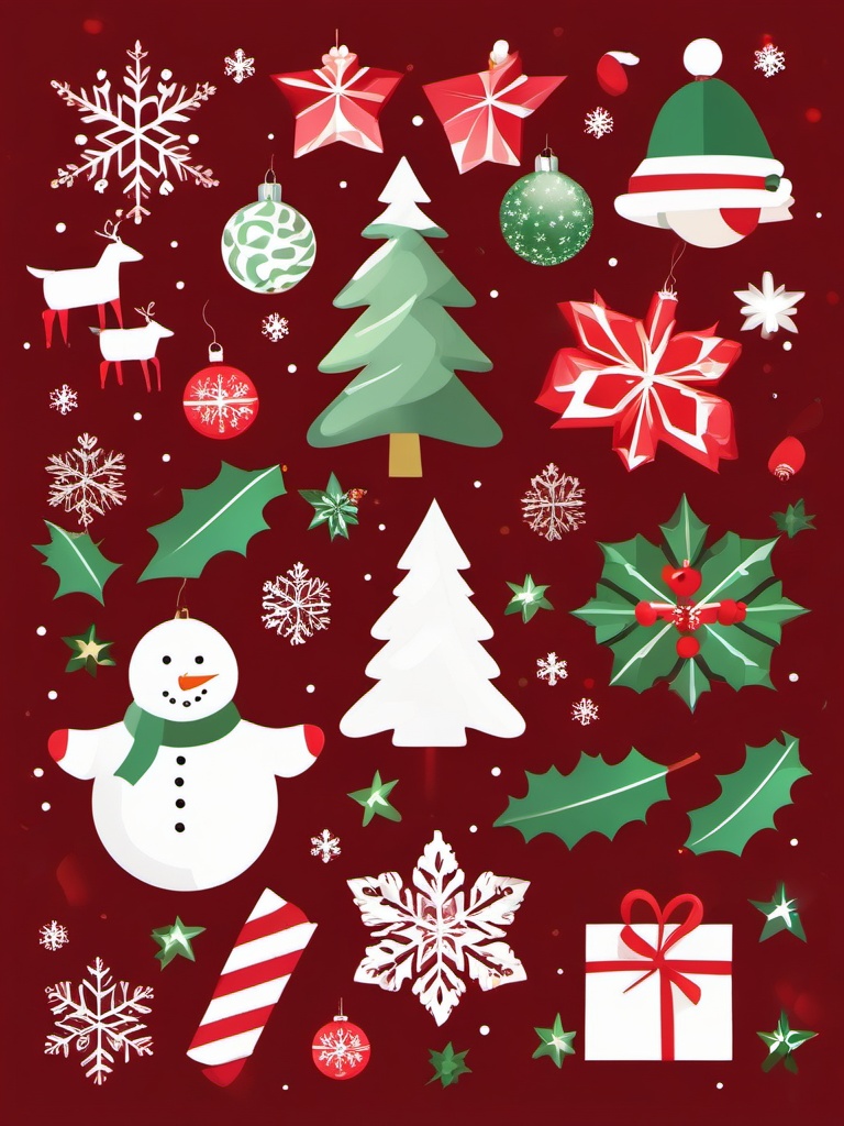 Free clipart Christmas pictures.  simple, 2d flat