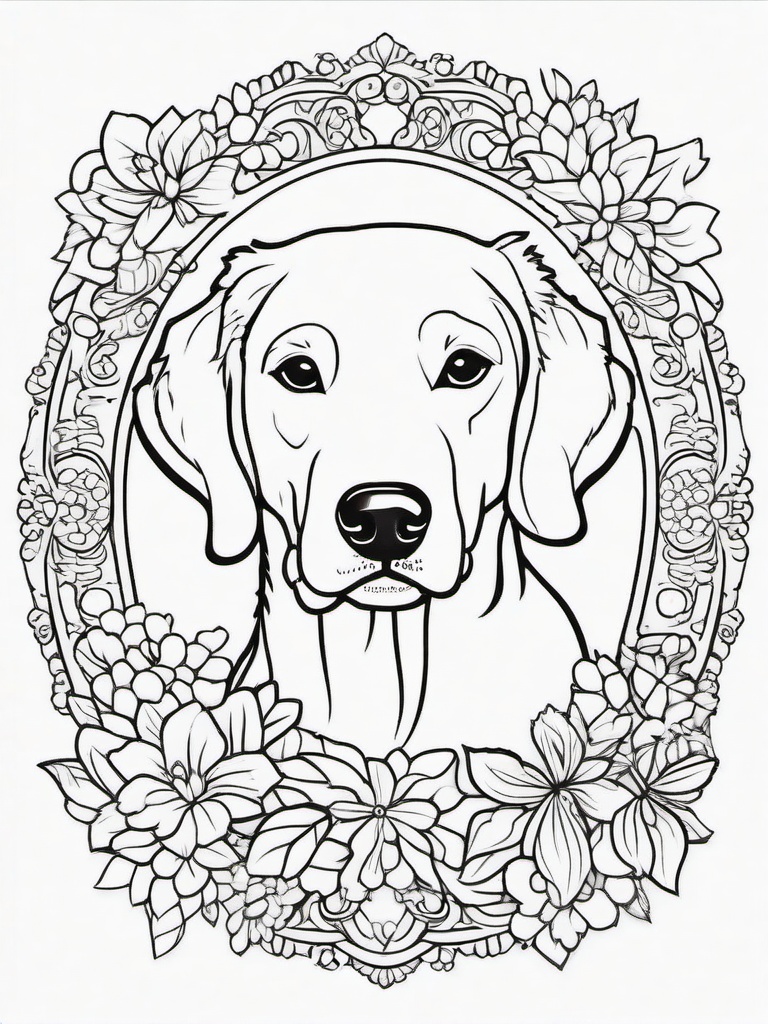 Dog Coloring Page - Loyal Best Friend  black outline printable coloring page