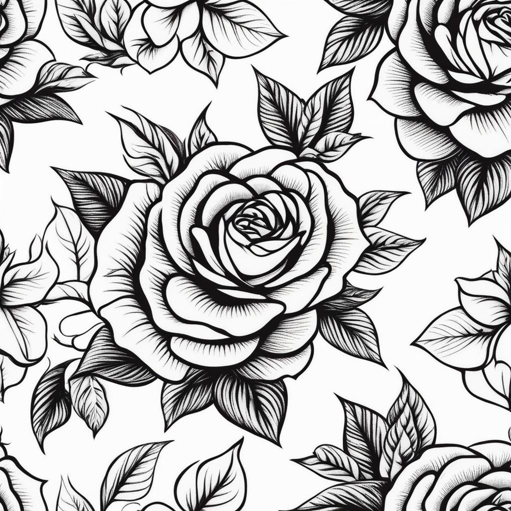 Tiny rose tattoo, Delicate and small rose tattoo designs.  color, tattoo patterns, white clean background