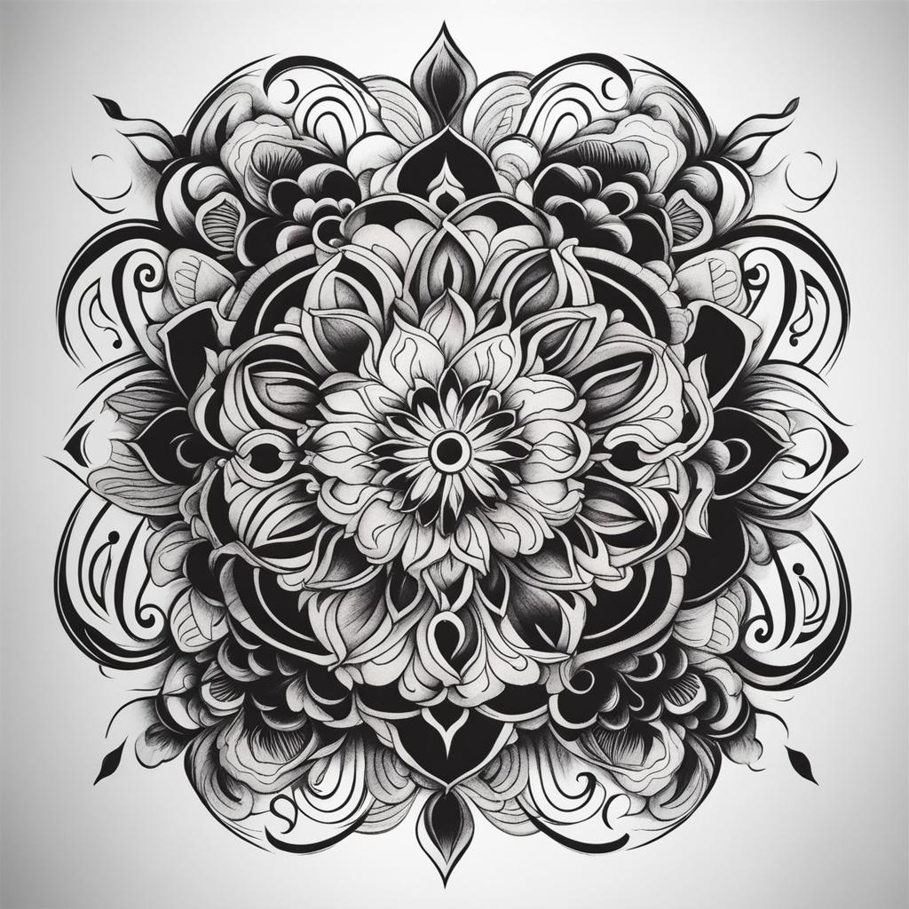 easy tattoo black and white design 