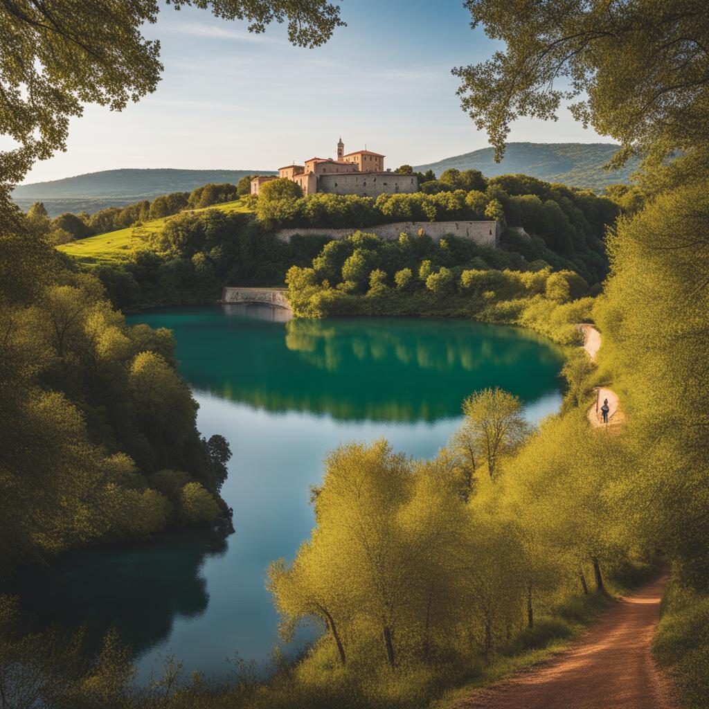 off the beaten path in lazio - illustrate the lesser-known gems of lazio, from tranquil lakes to historic towns nestled in the countryside. 