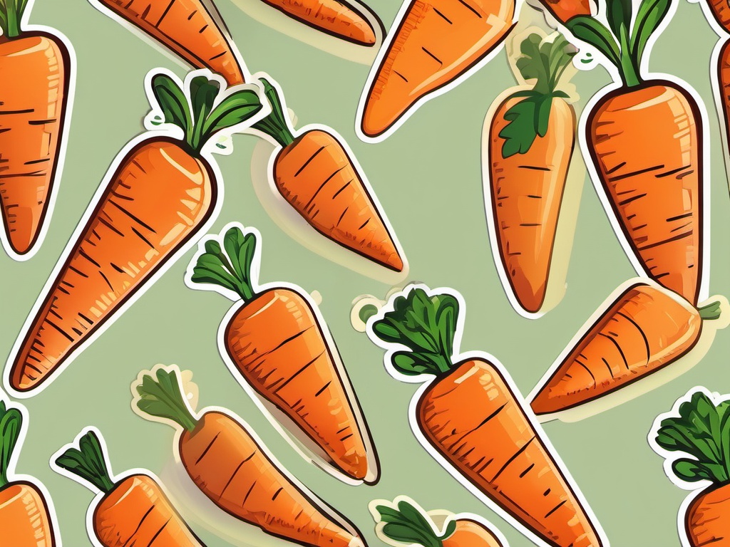 Carrot sticker, Crunchy , sticker vector art, minimalist design