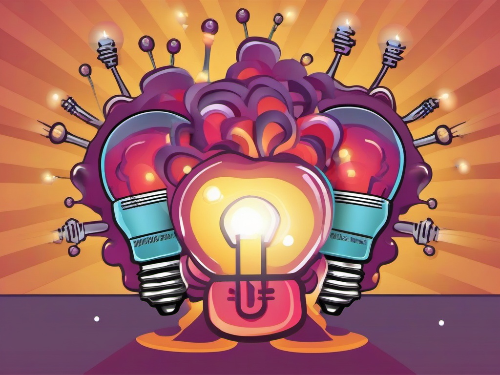 Brain clipart - brain with lightbulbs around it  