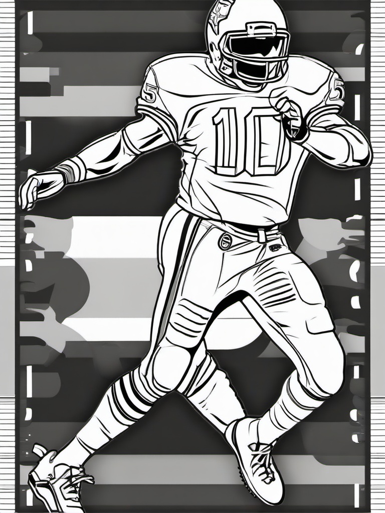 Football Fanatic Coloring Pages - Ultimate Football Fan in Action  minimal black outline printable sheet, coloring page