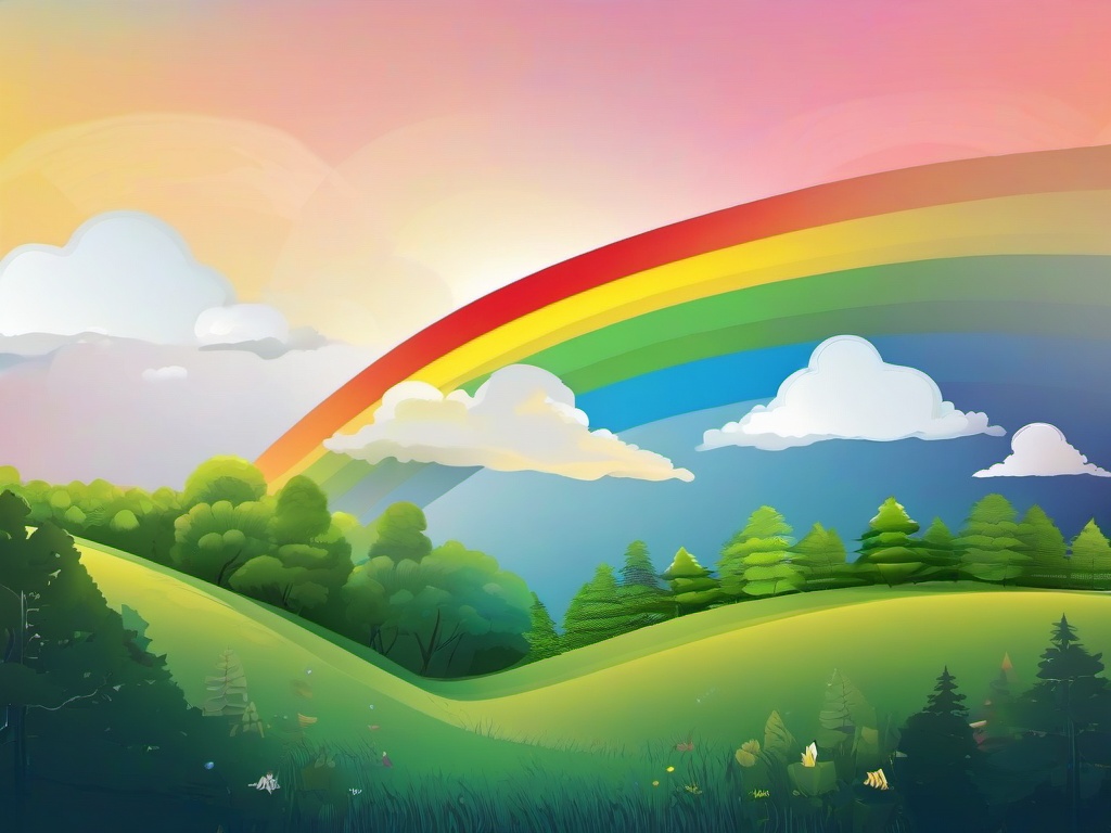 Rainbow In The Sky Background  