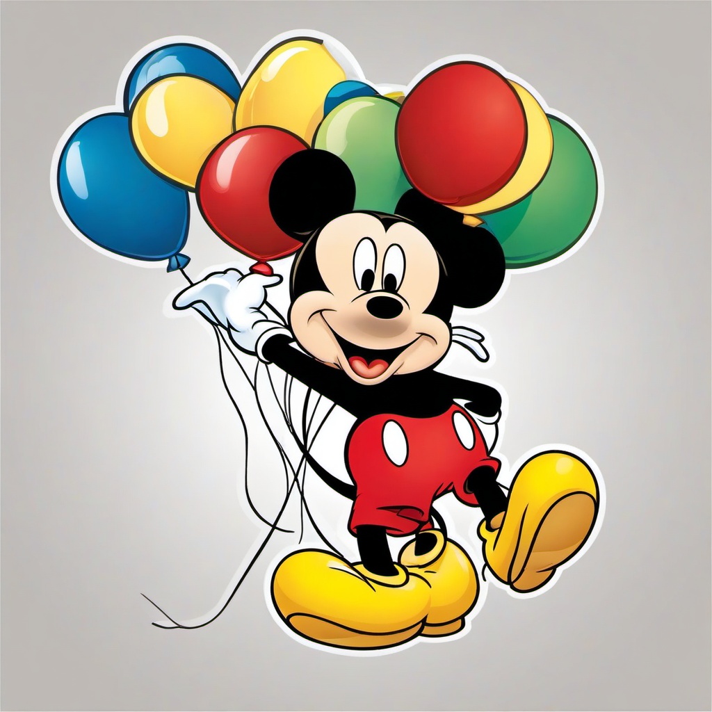 Mickey Mouse clipart - Mickey Mouse holding balloons  