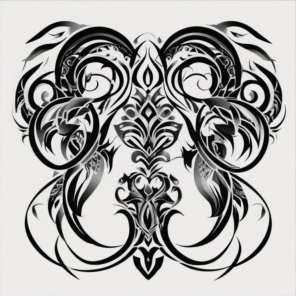 gemini tribal tattoo  simple vector color tattoo