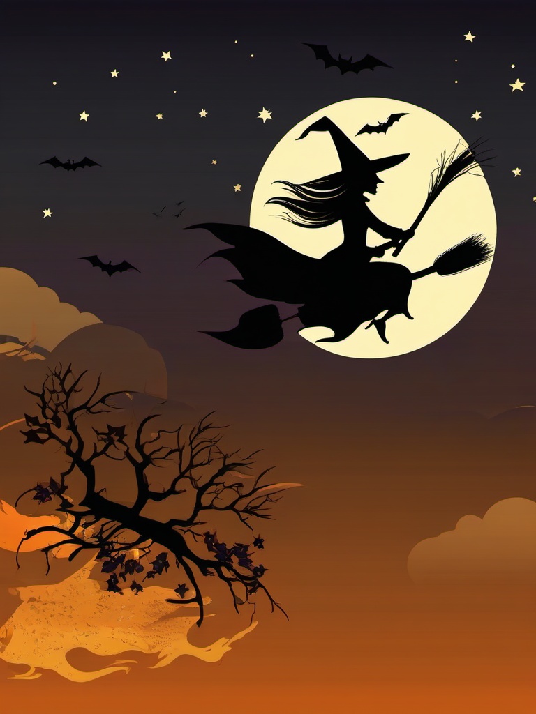 Happy Halloween clipart - witch flying on a broom  clipart