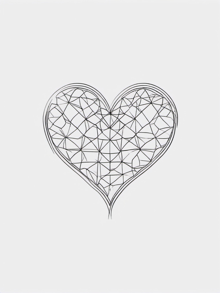 Heart outline tattoo, Minimalist heart outline, saying more with less, symbol of love's simplicity. , tattoo color art, clean white background