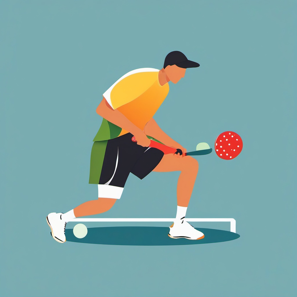 Pickleball clipart - player serving a pickleball in action  color,minimalist,vector clipart