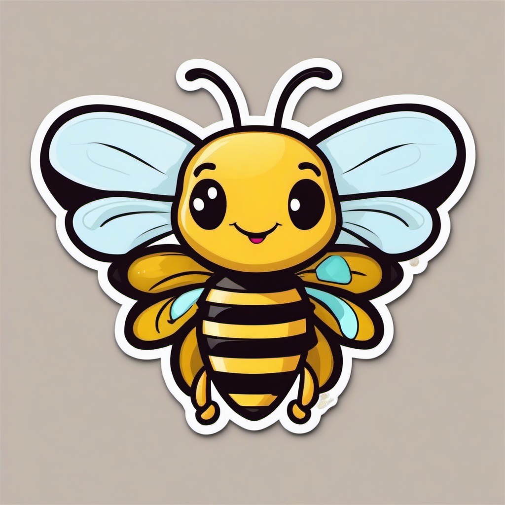 Bee cartoon - buzzing pollinator with a sweet tooth  cartoon sticker style