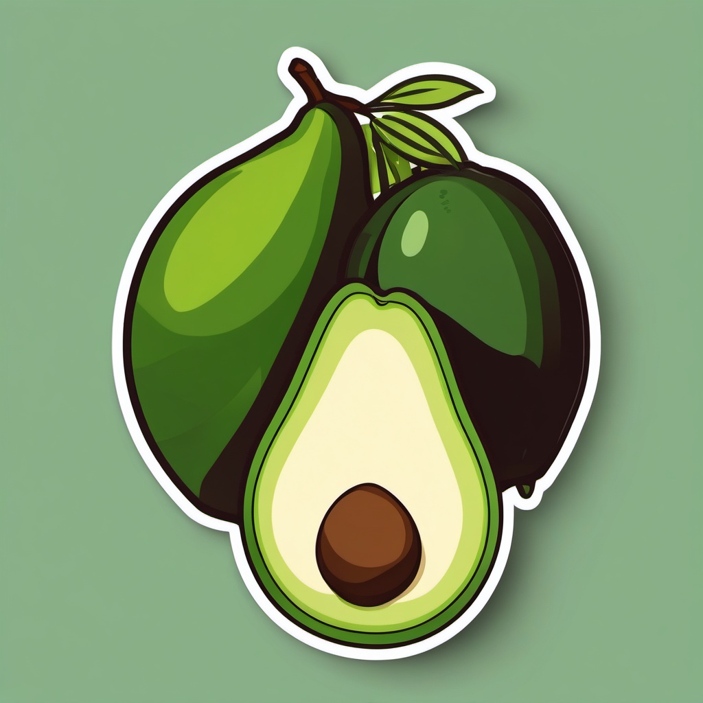 Avocado sticker, Healthy , sticker vector art, minimalist design