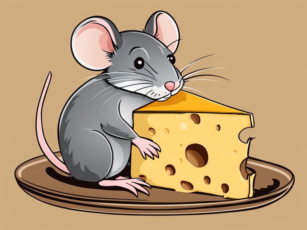 rat clipart - a playful rat nibbling on cheese, its whimsical antics eliciting smiles 