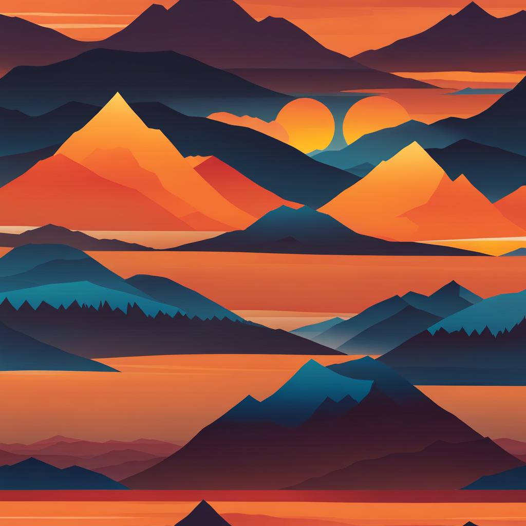 sunset over the mountains - capture the serene beauty of a sunset casting a warm glow over mountain peaks. 