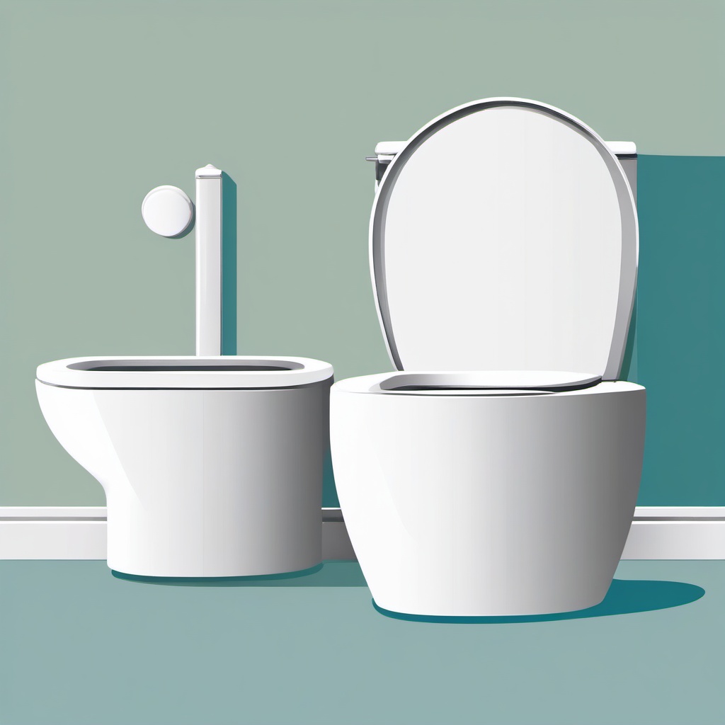 Toilet clipart - modern toilet with a bidet feature  color,minimalist,vector clipart