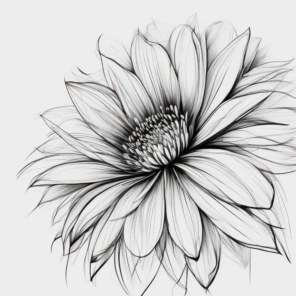 drawing of flower  minimal rough scribbles,doodles,black and white