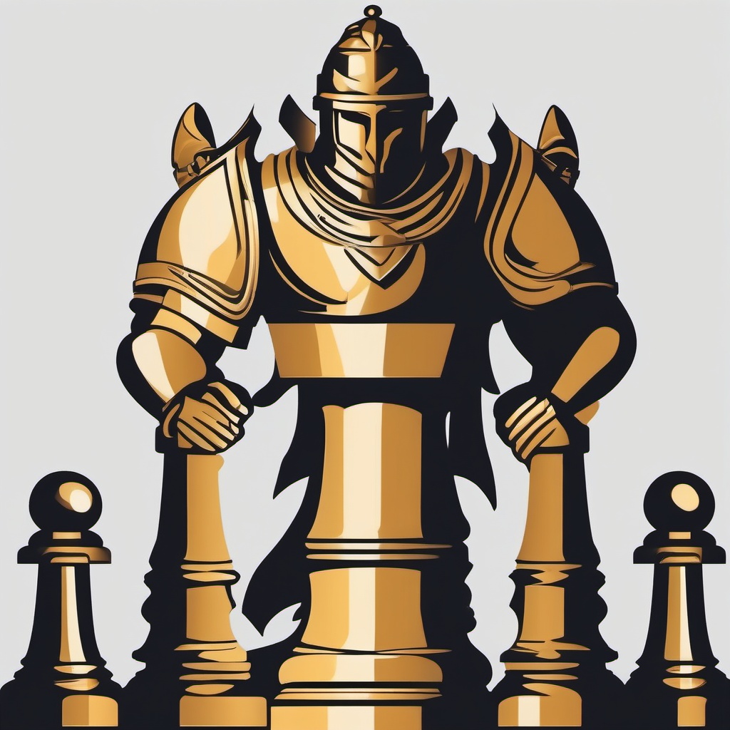 Chess Piece Clipart - An intricate chess piece standing as a strategic warrior on the board.  color clipart, minimalist, vector art, 