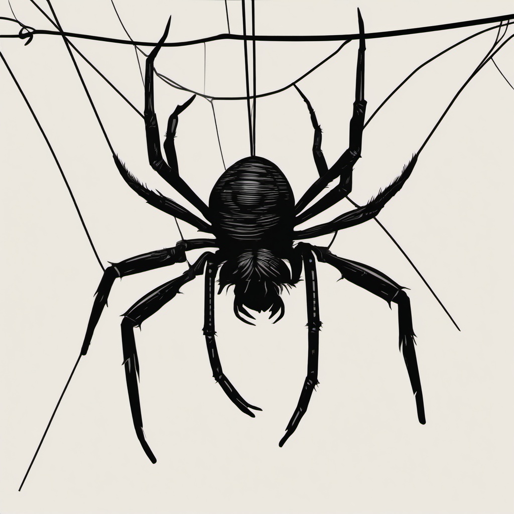 Spider clipart - spider hanging from a string  