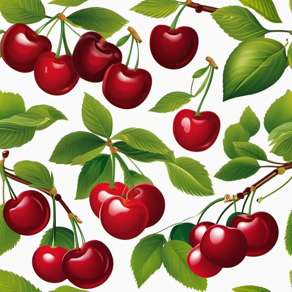 Cherry Clip Art,Creating a fruit-themed kitchen decor with cherry clip art  simple, 2d flat