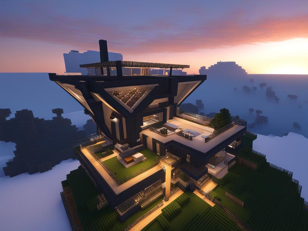 high-altitude research lab in the stratosphere - minecraft house design ideas minecraft block style