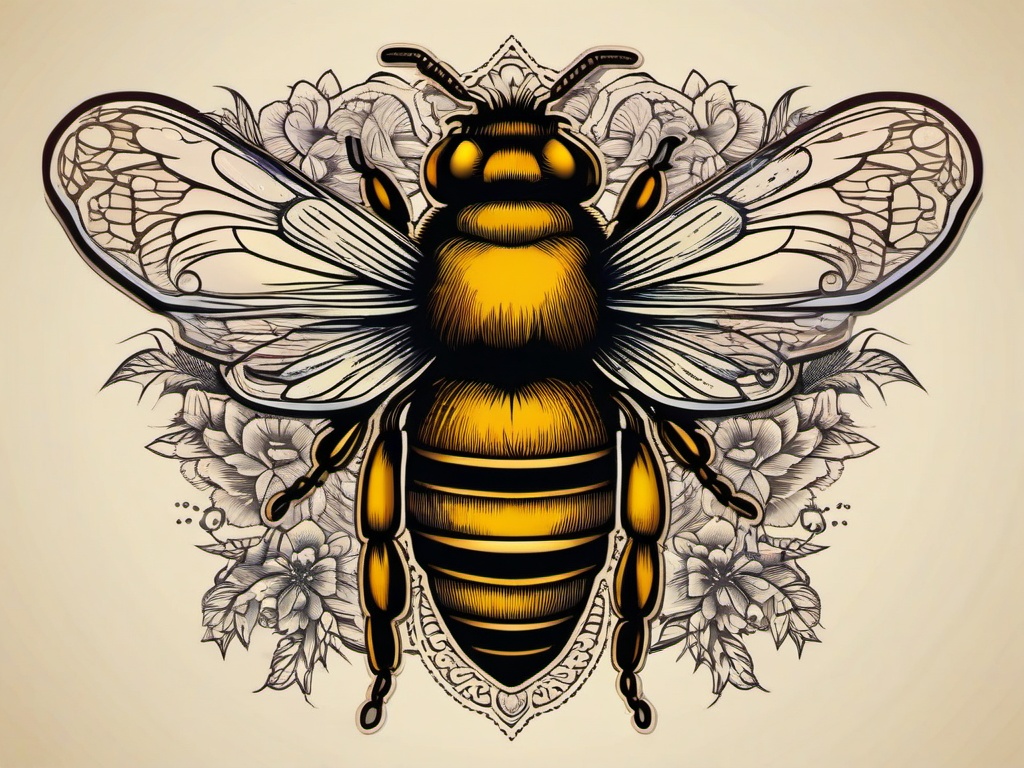 vintage queen bee tattoo  vector tattoo design