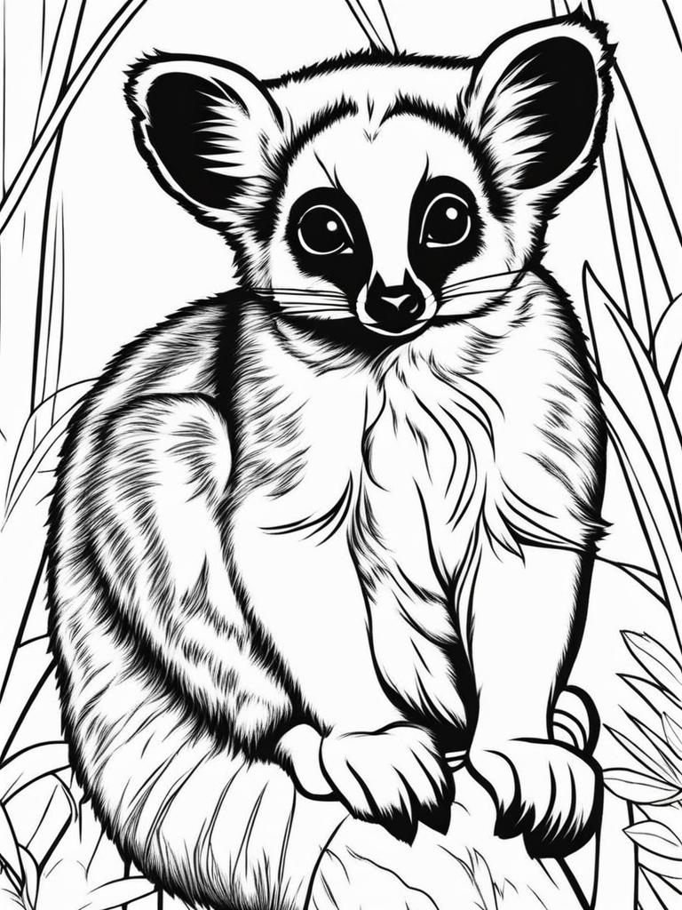 lemurs cute animals coloring page 