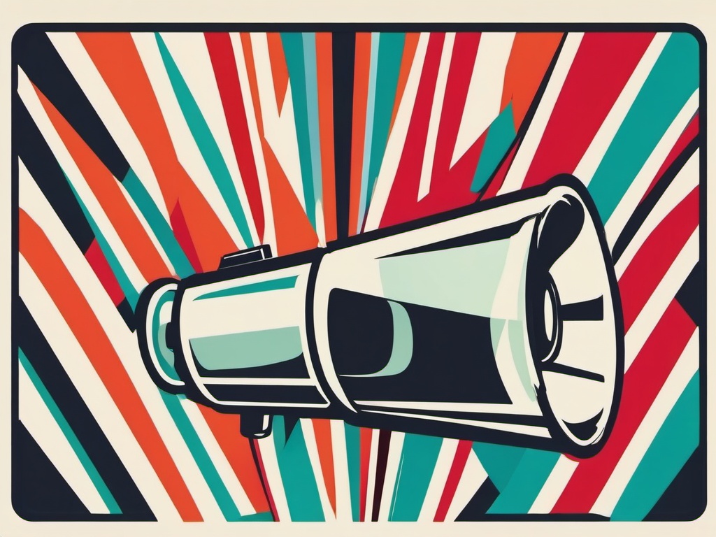 Megaphone icon - Megaphone for loud announcements and communication,  color clipart, vector art