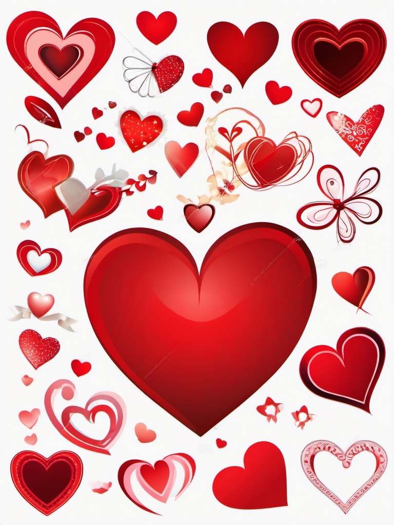 Heart clipart - Red heart symbolizing love and passion,  color clipart, vector art