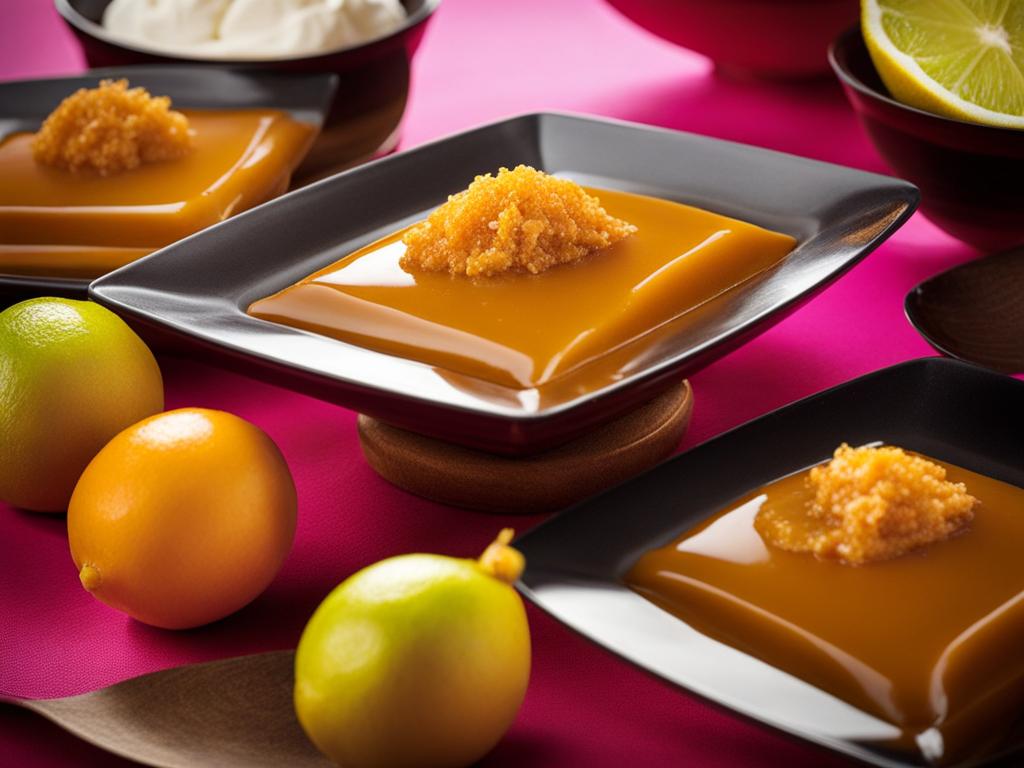 suspiro limeño, a peruvian caramel dessert, devoured at a vibrant street carnival in lima. 