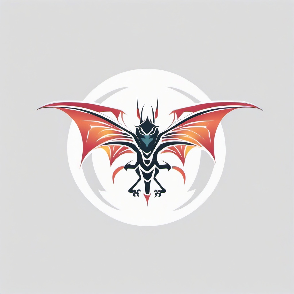 a dragon as a drone
  minimalist design, white background, professional color logo vector art