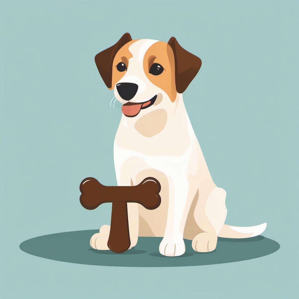 Dog and Bone Clipart,Illustrating a pet adoption event poster with a dog and bone clipart  simple, 2d flat