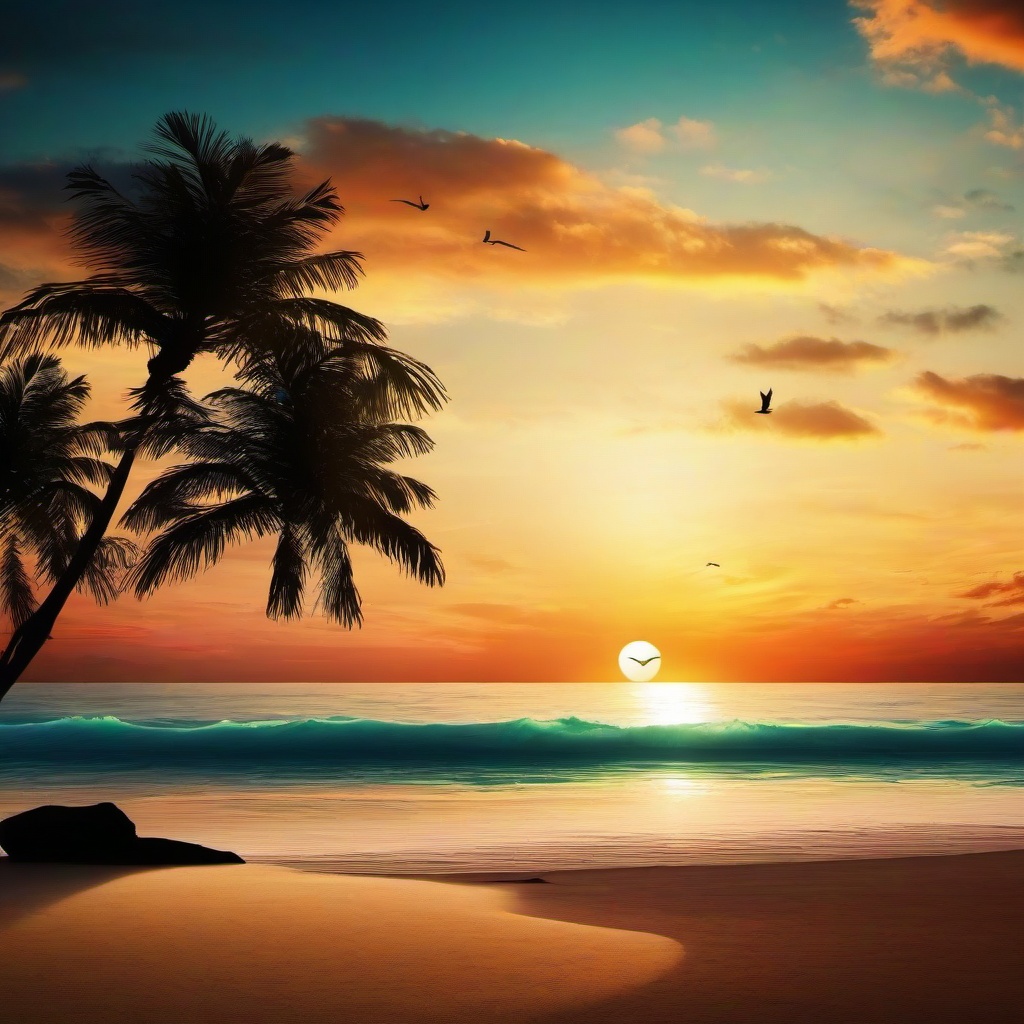 Beach background - sunset beach background hd  