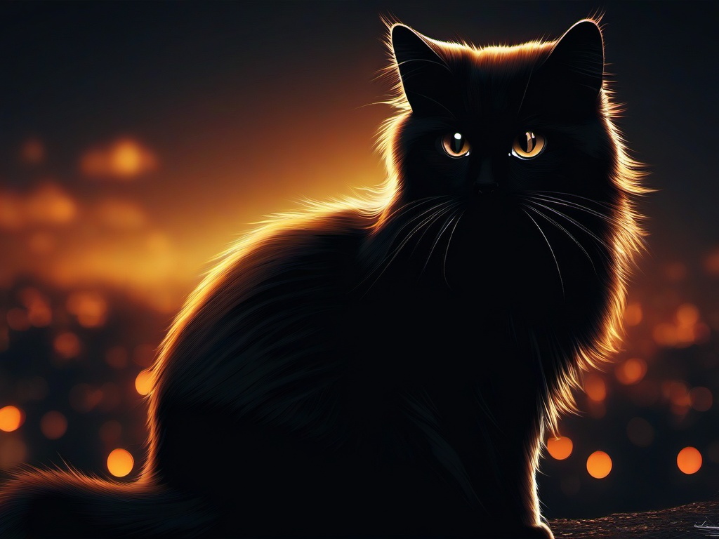 Cat Dark Wallpaper  ,desktop background wallpaper