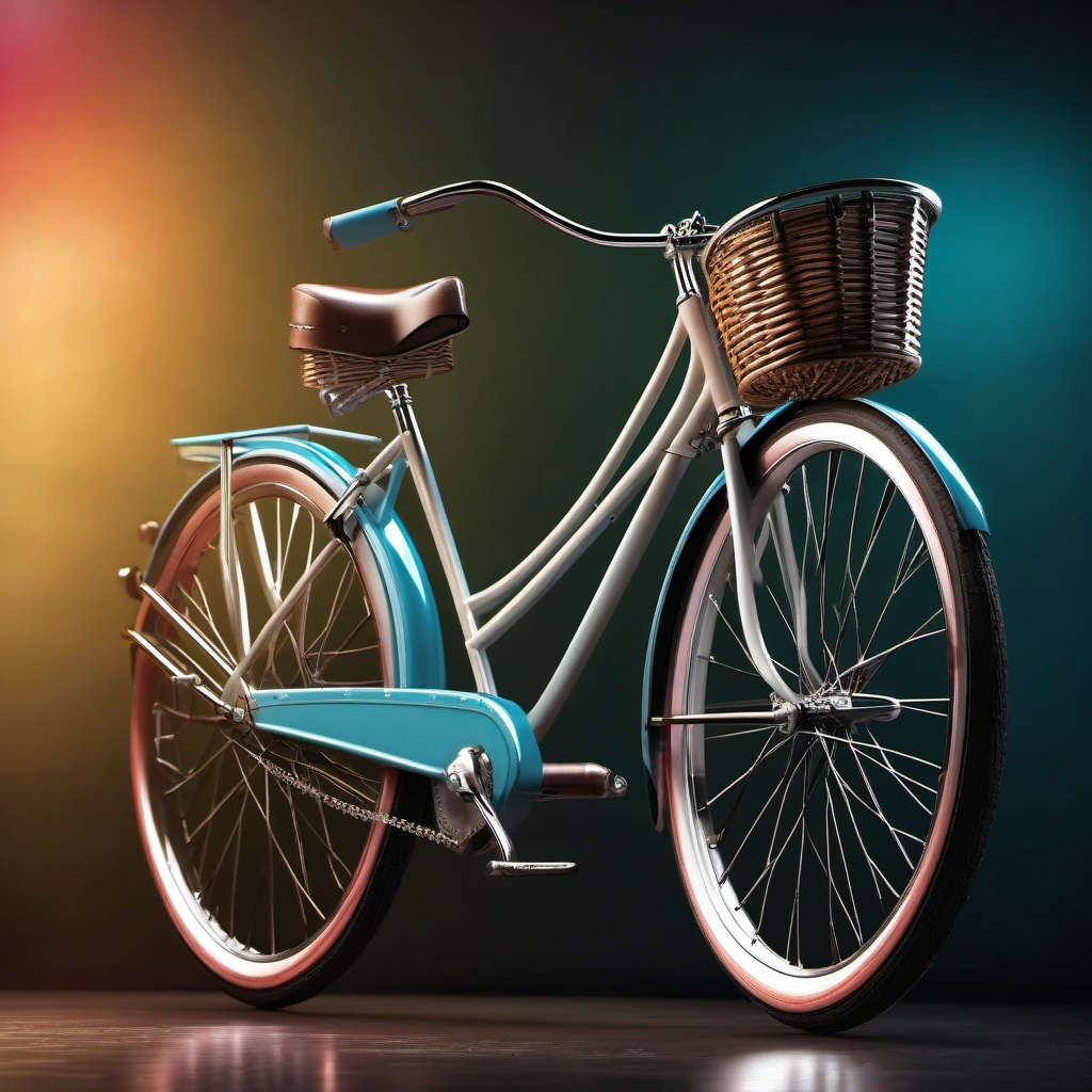 Classic Bicycle - A classic bicycle with a basket and a timeless design hyperrealistic, intricately detailed, color depth,splash art, concept art, mid shot, sharp focus, dramatic, 2/3 face angle, side light, colorful background