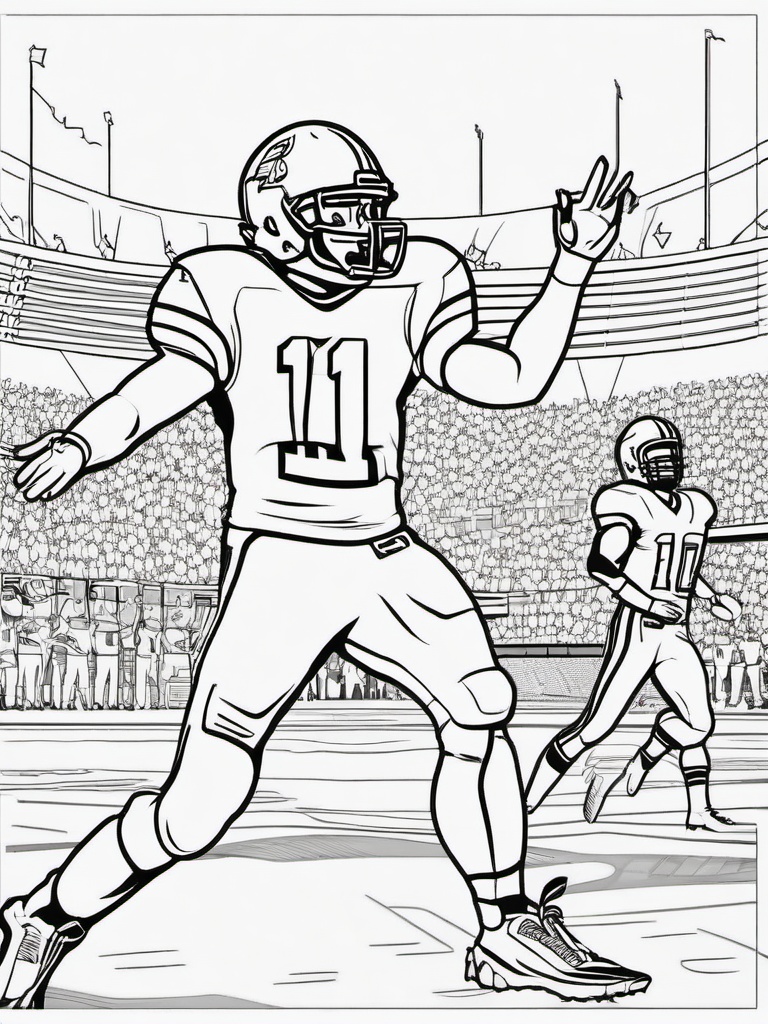 Football Game Night Coloring Pages - Excitement of a Night Game  minimal black outline printable sheet, coloring page