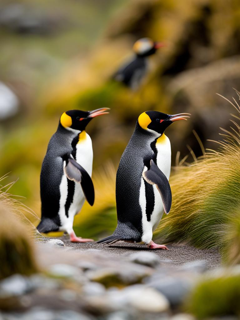 macaroni penguins marching 