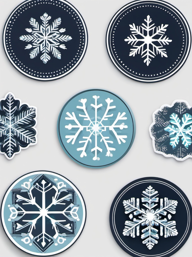 Snowflake sticker, Frosty , sticker vector art, minimalist design