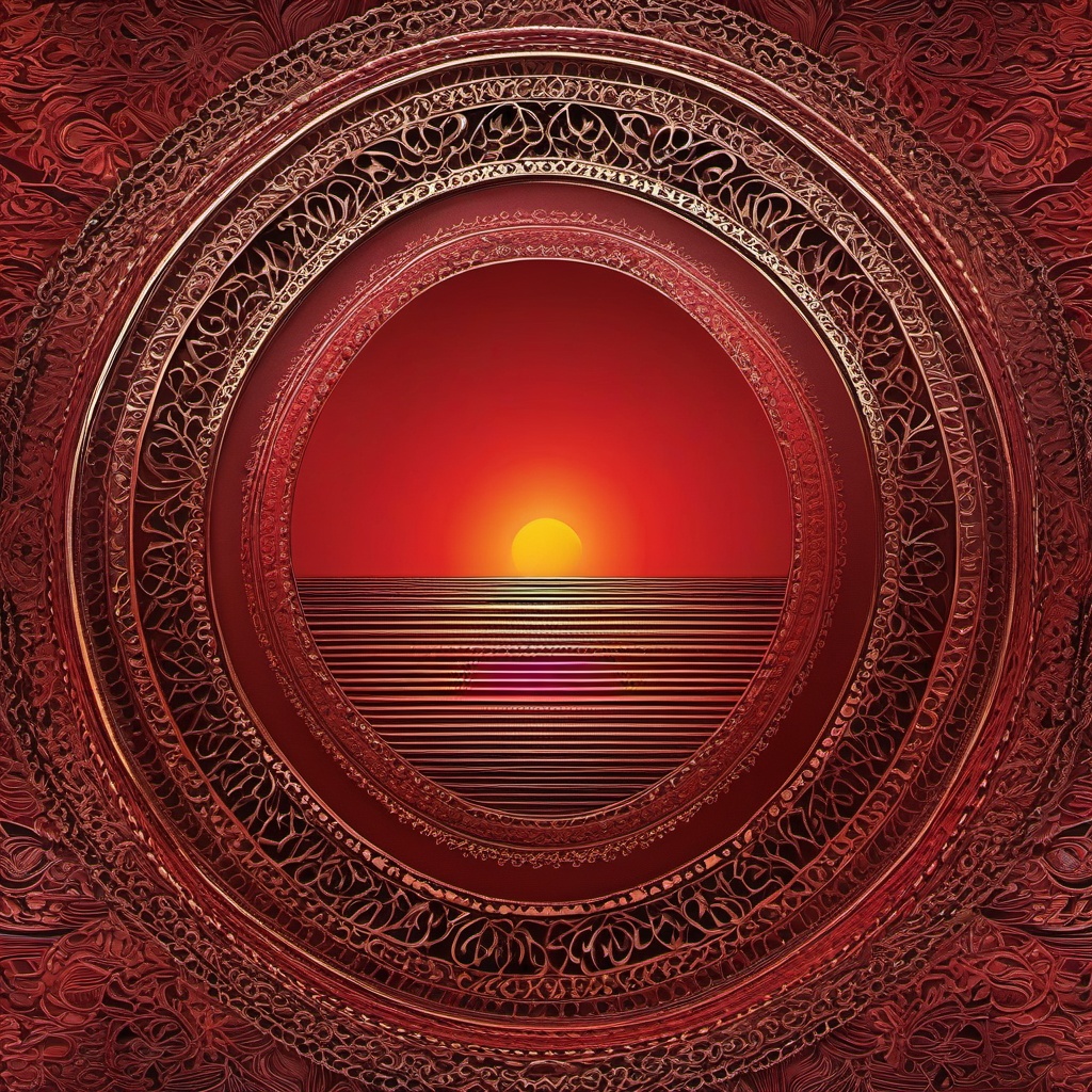 Sunset Horizon Red Background intricate details, patterns, wallpaper photo