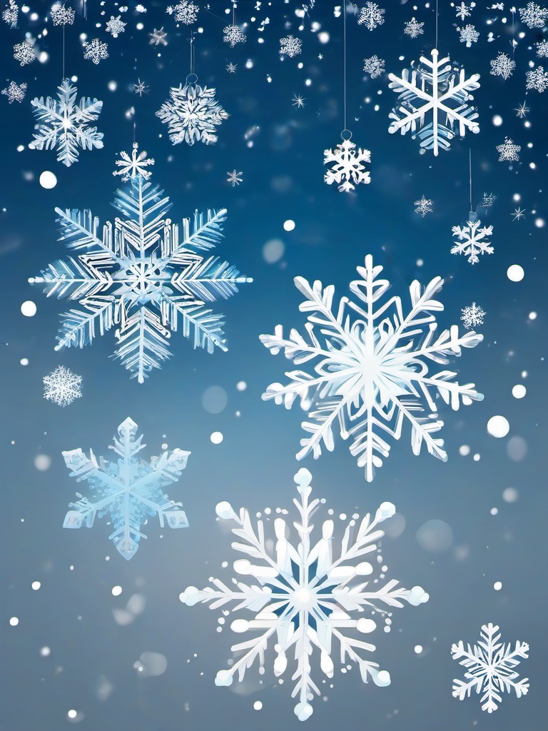 Winter clipart - snowflakes falling gently from the sky  